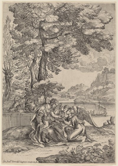 The Rest on the Flight into Egypt by Giovanni Francesco Grimaldi