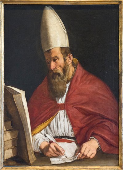 Canonised bishop, possibly St Augustine by Giovanni Francesco Guerrieri