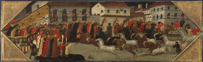 Panel from a Cassone: The Race of the Palio in the Streets of Florence, 1418 by Giovanni Francesco Toscani