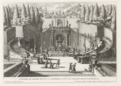 Fountain of Dragons in the Gardens of Villa d