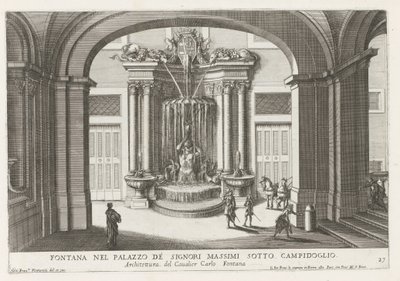 Fountain in the Courtyard of the Palazzo Massimo di Rignano in Rome by Giovanni Francesco Venturini