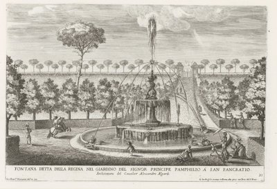 Fountain in the Gardens of Villa Doria Pamphilj in Rome Fountain Called the Queen