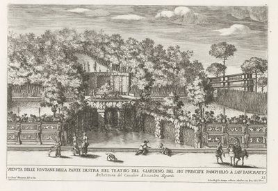 Fountain in the Gardens of Villa Doria Pamphilj in Rome (Fountains in the Palaces and Gardens of Rome) by Giovanni Francesco Venturini