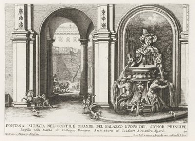 Fountain in the Courtyard of the Palazzo Doria Pamphilj in Rome by Giovanni Francesco Venturini