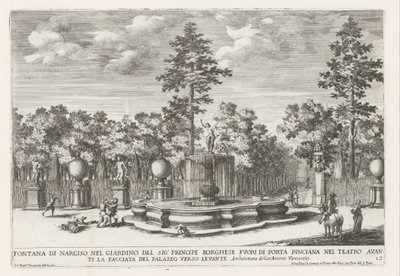 Fountain of Narcissus in the Villa Borghese in Rome by Giovanni Francesco Venturini