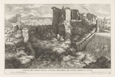 Landscape with Waterfall and Temple of the Tiburtine Sibyl in Tivoli by Giovanni Francesco Venturini