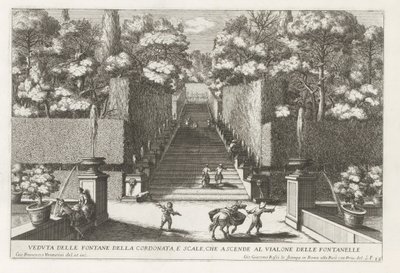 Staircase with Fountains in the Gardens of the Villa d