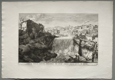 View of the Main Waterfall of the Aniene River in the city of Tivoli by Giovanni Francesco Venturini