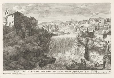 Waterfall in the Aniene River near Tivoli by Giovanni Francesco Venturini