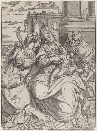 Madonna and Child with Saint Catherine by Giovanni Gallo after Marco Pino