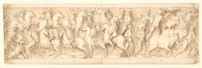 Attack on the Germans (LXIII); Their Chiefs are Captured (partly restored on the column; LXIV) by Giovanni Guerra