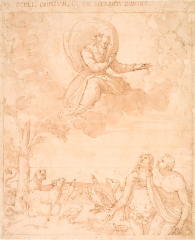 God the Father Questions Adam and Eve After the Fall by Giovanni Guerra