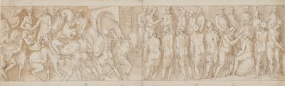 Modern restoration (XL); a German chief surrenders (XLI); a visit to the Roman camp (beginning of XLII) by Giovanni Guerra