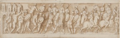 Sarmatian Leaders are Captured by Surprise and Their Houses Set on Fire by the Romans; the Arrival of Legionaries and the Emperor by Giovanni Guerra