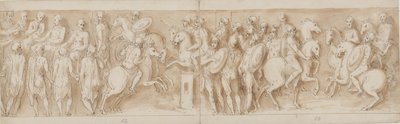 Sarmatians Before the Imperial Council; Surrounded by Guards, Marcus Aurelius and Pompeius on Horseback Watch a Skirmish; German Nobles Bringing a Message by Giovanni Guerra