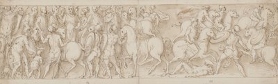 The Sarmatians Subject Themselves to the Emperor; the Romans Attack Barbarians by Giovanni Guerra
