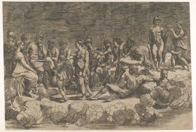 Assembly of the Gods after the Ceiling Composition in the Loggia di Psiche, Villa Farnesina, 1527 by Giovanni Jacopo Caraglio