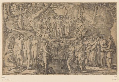 Contest between the Muses and the Pierides by Giovanni Jacopo Caraglio