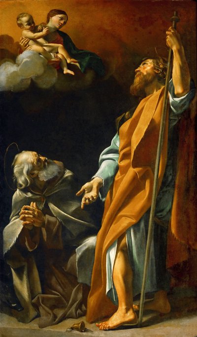 Virgin Mary Appears to Saints James and Anthony Abbas by Giovanni Lanfranco