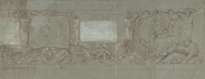 Design for a Wall Decoration with the Sacrifice of Abraham and the Flight into Egypt by Giovanni Lanfranco