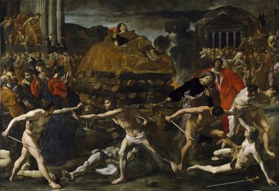 Funeral of a Roman emperor, Cremation ceremony by Giovanni Lanfranco