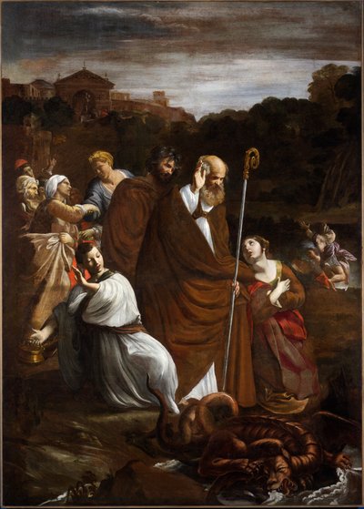 San Verano frees Albenga from the dragon by Giovanni Lanfranco