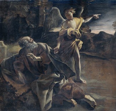 The Prophet Elijah Awakened in the Desert by an Angel by Giovanni Lanfranco