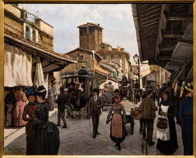 Walk on the Old Bridge in Florence by Giovanni Lessi