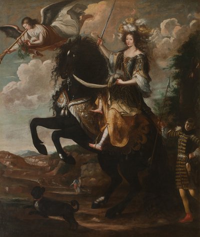 Equestrian Portrait of Marie Jeanne Baptiste, Duchess of Savoy by Giovanni Luigi Buffi