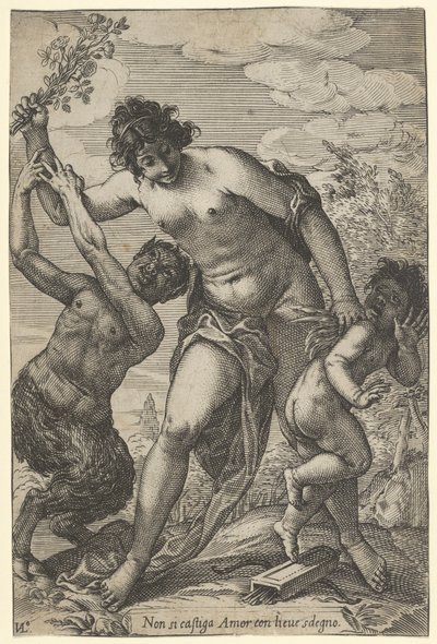 Venus Whipping Cupid with Roses by Giovanni Luigi Valesio