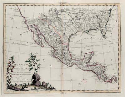 Mexico or New Spain Containing New Mexico, California with a Portion of Adjacent Countries, from Tome IV of the New Atlas, Engraved by G. Zuliani by Giovanni Marco Pitteri