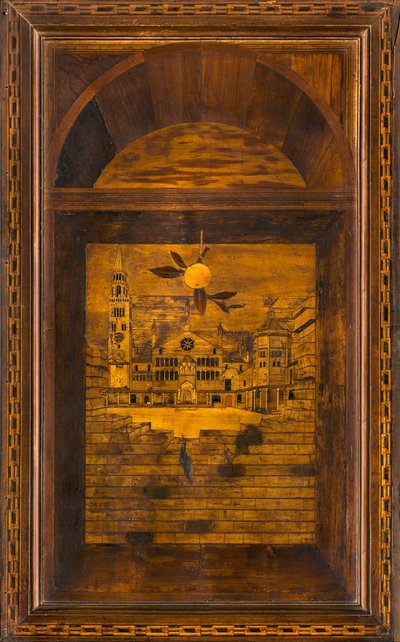 Lignaean Canonical Choir, Inlaid by Giovanni Maria Platina (1484), Superior Stall, Piazza del Duomo di Cremona by Giovanni Maria Platina