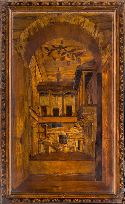 Lignaean Canonical Choir, Inlaid by Giovanni Maria Platina 1484, Superior Stall by Giovanni Maria Platina