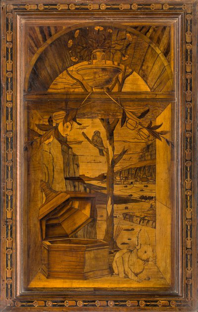 Lignaean Canonical Choir, Inlaid by Giovanni Maria Platina 1484, Superior Stall by Giovanni Maria Platina