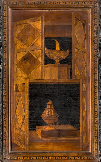 Lignaean Canonical Choir, Inlaid by Giovanni Maria Platina 1484, Superior Stall by Giovanni Maria Platina