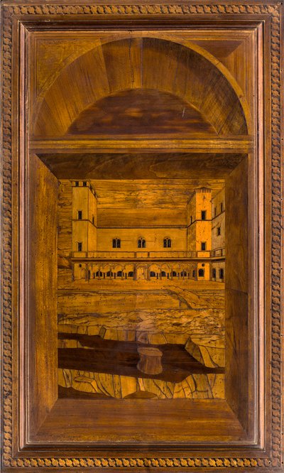 Lignaean Canonical Choir, Inlaid by Giovanni Maria Platina 1484, Superior Stall by Giovanni Maria Platina