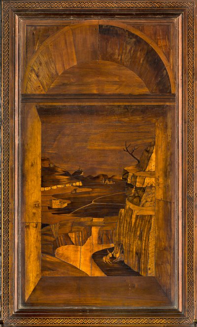 Lignaean Canonical Choir, Inlaid by Giovanni Maria Platina (1484), Upper Stall by Giovanni Maria Platina
