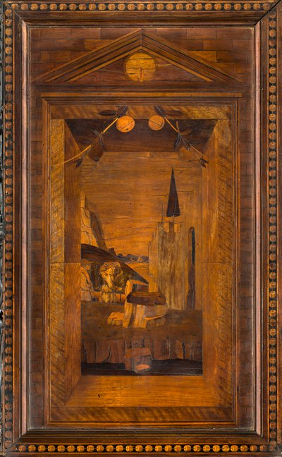 Lignaean Canonical Choir, Inlaid by Giovanni Maria Platina 1484, Superior Stall by Giovanni Maria Platina