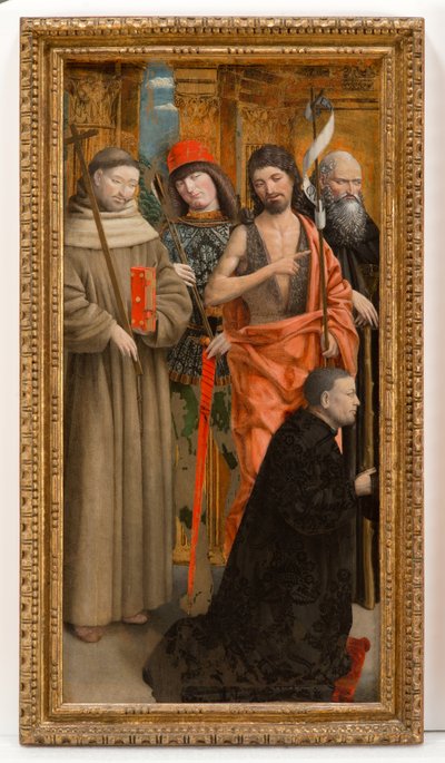 Saints Francis of Assisi, Sebastian, John the Baptist, Anthony Abbot with the Donor by Giovanni Martino Spanzotti