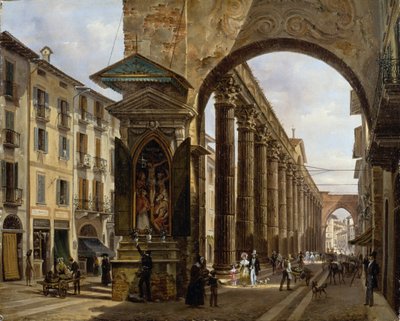 Columns of St Lawrence in Milan by Giovanni Migliara