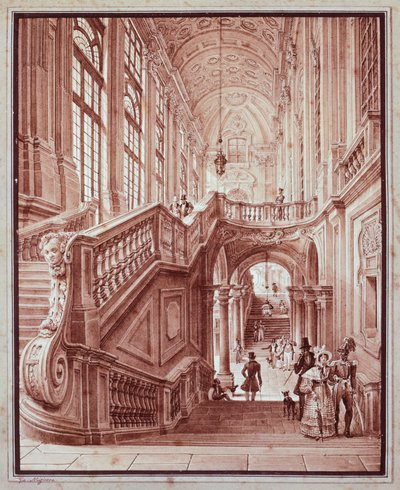 Hall of Palazzo Madama by Giovanni Migliara