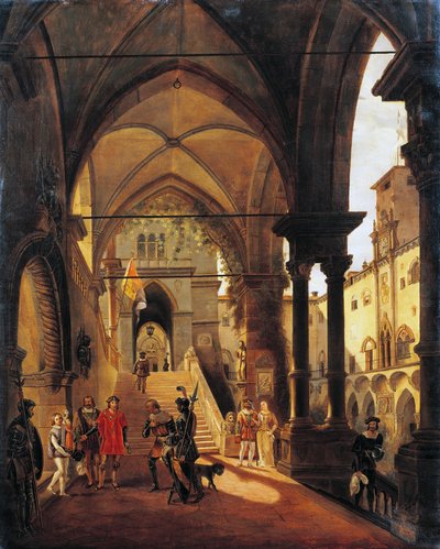 Louis XI at the castle of Barolo by Giovanni Migliara