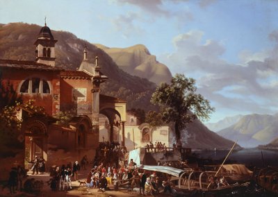 Procession in Riva al Lago by Giovanni Migliara