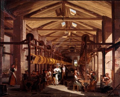 The spinning workshop Mylius at Boffalora Ticino near Milan by Giovanni Migliara