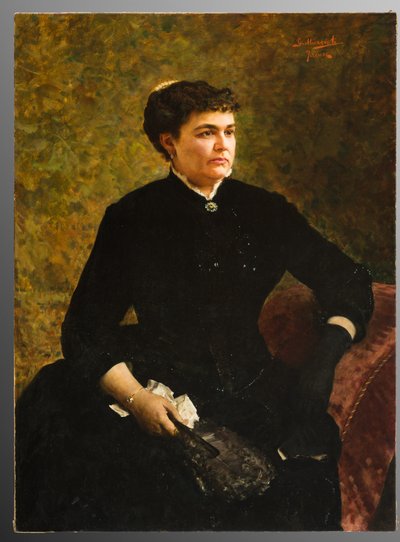 Woman holding a handkerchief by Giovanni Muzzioli