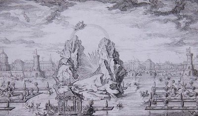 Fireworks to Celebrate the Birth of the Dauphin, engraved by Jean Dumont by Giovanni Niccolo (after) Servandoni