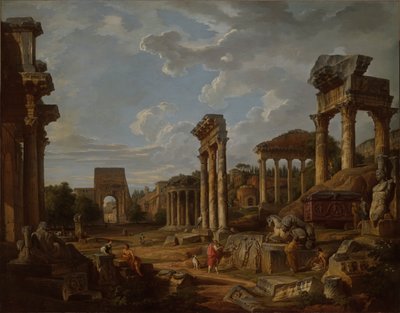 A Capriccio of the Roman Forum by Giovanni Paolo Panini