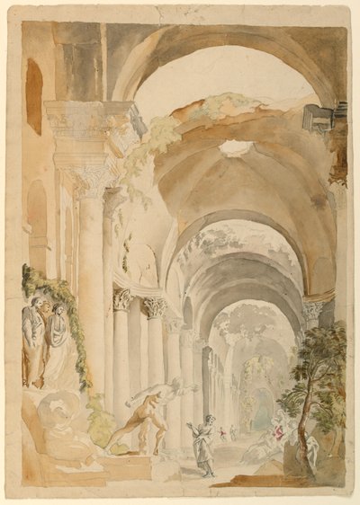 Roman Ruins with Figures, ca. 1745 by Giovanni Paolo Panini