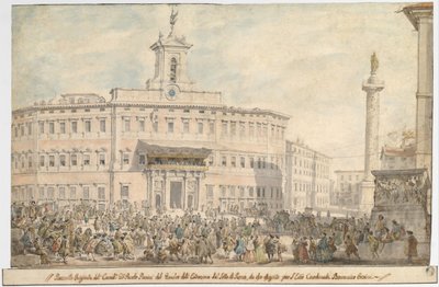 The Lottery in Piazza di Montecitorio by Giovanni Paolo Panini