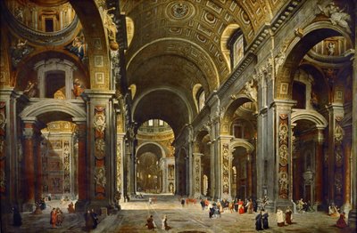 Cardinal Melchior de Polignac Visiting the Basilica of Saint Peter in Rome by Giovanni Paolo Pannini